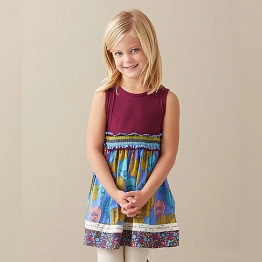 Matilda Jane Paint By Numbers Plum Elevated Tank Dress Hot Air Balloon, 4T (k8)